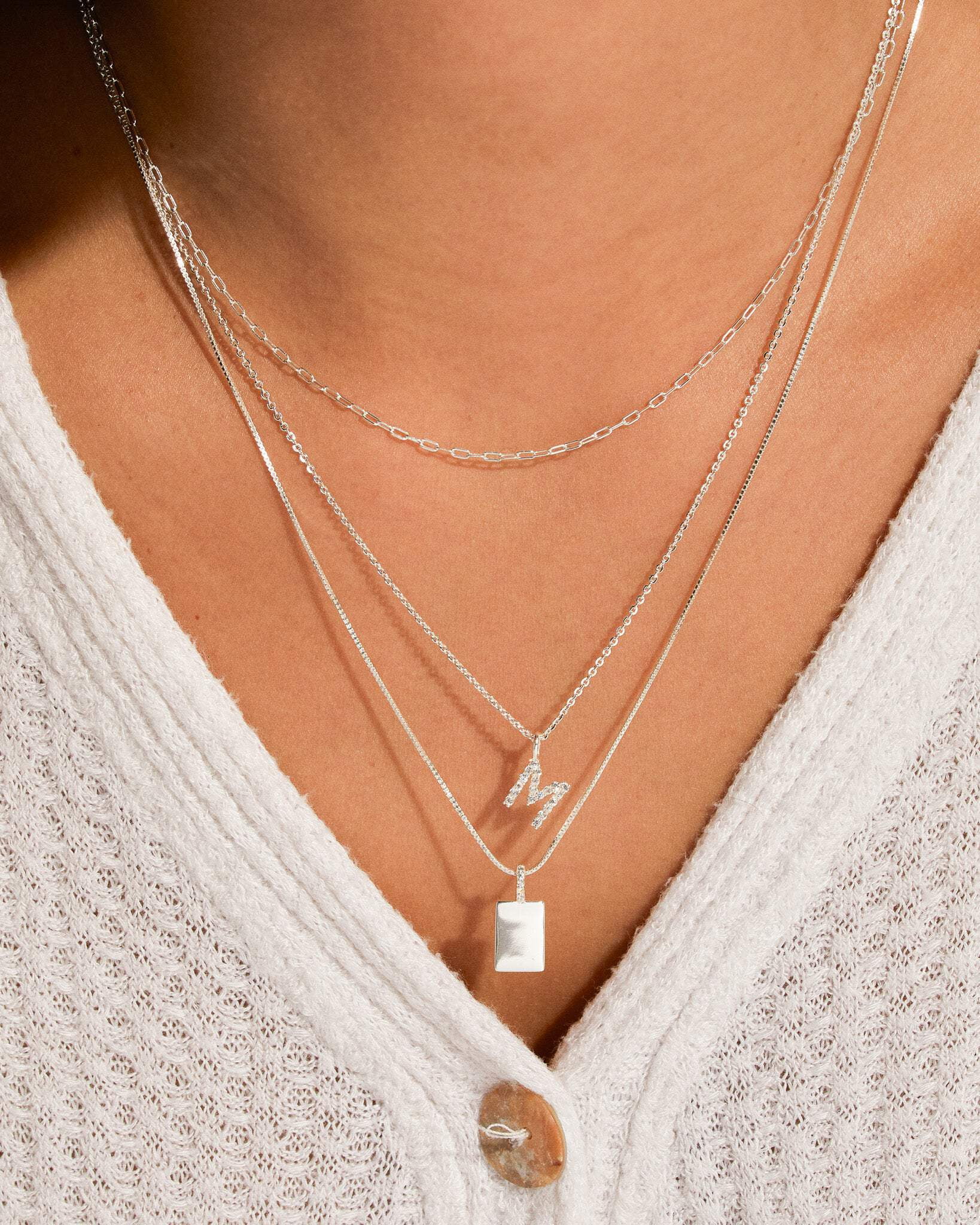 Pavé Initial Necklace - Gold