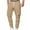 Khaki, variant on Mens Cargo Pants Solid Color Pocket Drawstring Elastic Waist Pants Black