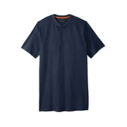 Boulder Creek By Kingsize Men's Big & Tall Heavyweight Longer-Length Short-Sleeve Henley Shirt