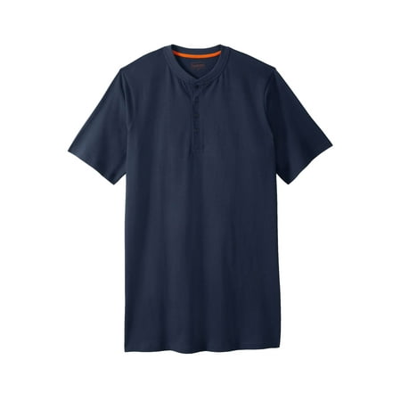 Boulder Creek By Kingsize Men's Big & Tall Heavyweight Longer-Length Short-Sleeve Henley Shirt