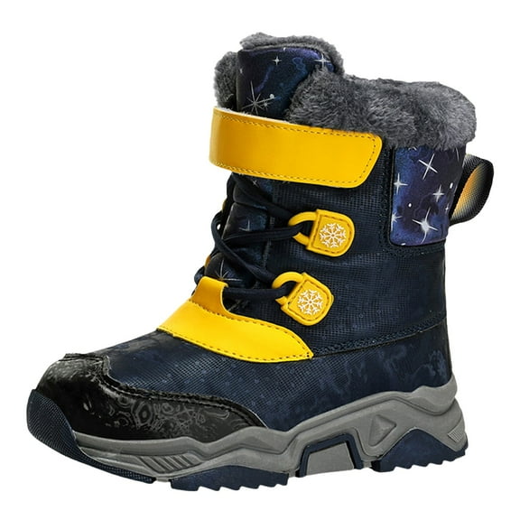 Zecgelong Children Shoes Thick Sole Plus Velvet Thickening Snow Boots Fashionable Boys And Girls Outdoor Snow Boots Girls' Snow Boots‌ 8-9 Years