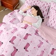 thumbnail image 4 of jejeloiu Vintage Cowgirls Boots 7-Piece Twin Bedding Sets,Pink Stars Print Bedding Comforter Set For Girls Women Reversible, 4 of 8
