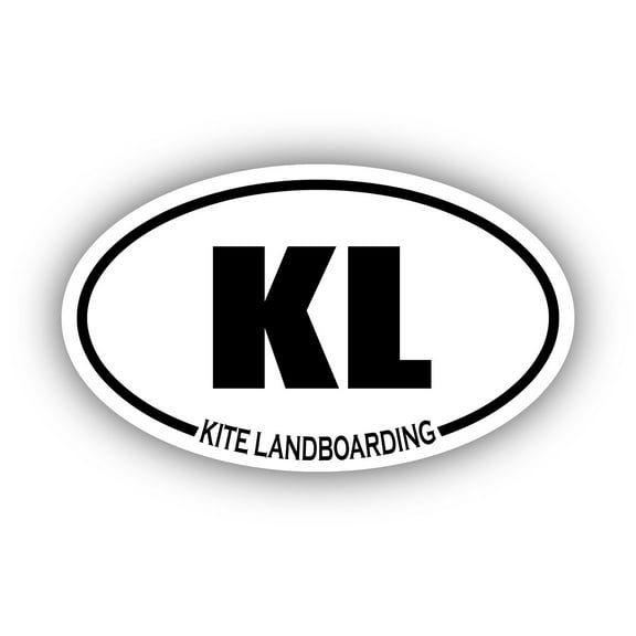 Kite Landboarding KL Oval Bumper Sticker 3M Vinyl Decal 3 in x 5 in
