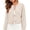 Beige, variant on Women's Tie Front Bow Chunky Knit Cardigan Long Puff Sleeve Trendy Fall Winter Sweater