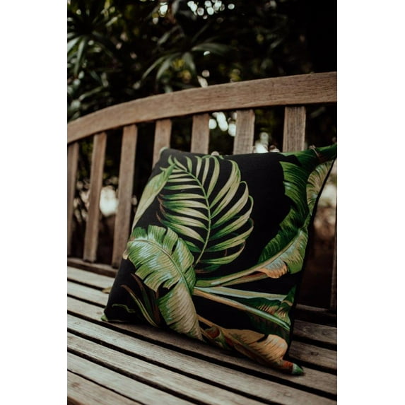 Mud-Cloth Pillow Covers | Tommy Bahamas Leaf with Black Canvas Back | Throw Pillow | Luxury Décor | Elegant Luxury Décor | Gift for her