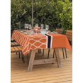 thumbnail image 2 of Outdoor Tablecloth with Umbrella Hole and Zipper, Orange Morocco Rectangle Table Cloth 60x120 Inch Waterproof Tablecloth, Nautical Anchor Stripe Modern Geometric Picnic Table Cover for Patio Camping, 2 of 7