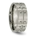 thumbnail image 3 of Auriga Fine Jewelry Titanium 8mm Grooved Band for Men Size 9, 3 of 6