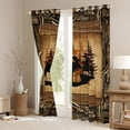 thumbnail image 3 of Erosebridal Brown Rustic Farmhouse Black Out Curtains, Deer Wildlife Curtains Pack of 2 (42x63 Each), 3 of 6
