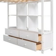 thumbnail image 6 of Loft Bed With Desk, 6 Drawers and Storage Shelves, Solid Wood Full Size Loft Bed Frame with Full-Length Guardrails and Ladder, Multifunctional Loft Bed, Space-Saving Design, No Box Spring Needed White, 6 of 7