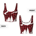 thumbnail image 6 of Goofa Christmas Tree Buffalo Plaid Printed Sports Bras for Women, High Impact Running Bra Workout Crop Tank Tops Longline Sports Bra Push up-Large, 6 of 9