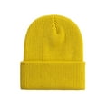 thumbnail image 2 of Qcmgmg Classic Knit Cuff Beanie Hat Unisex Skull Cap Soft Comfortable Warm Winter Hat for Men and Women Yellow, 2 of 6