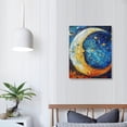 thumbnail image 4 of Nawypu Moon Canvas Wall Art Colorful Picture Prints Abstract Romantic Artwork Bright Blue and Red Home Bedroom Framed Décor, 4 of 5