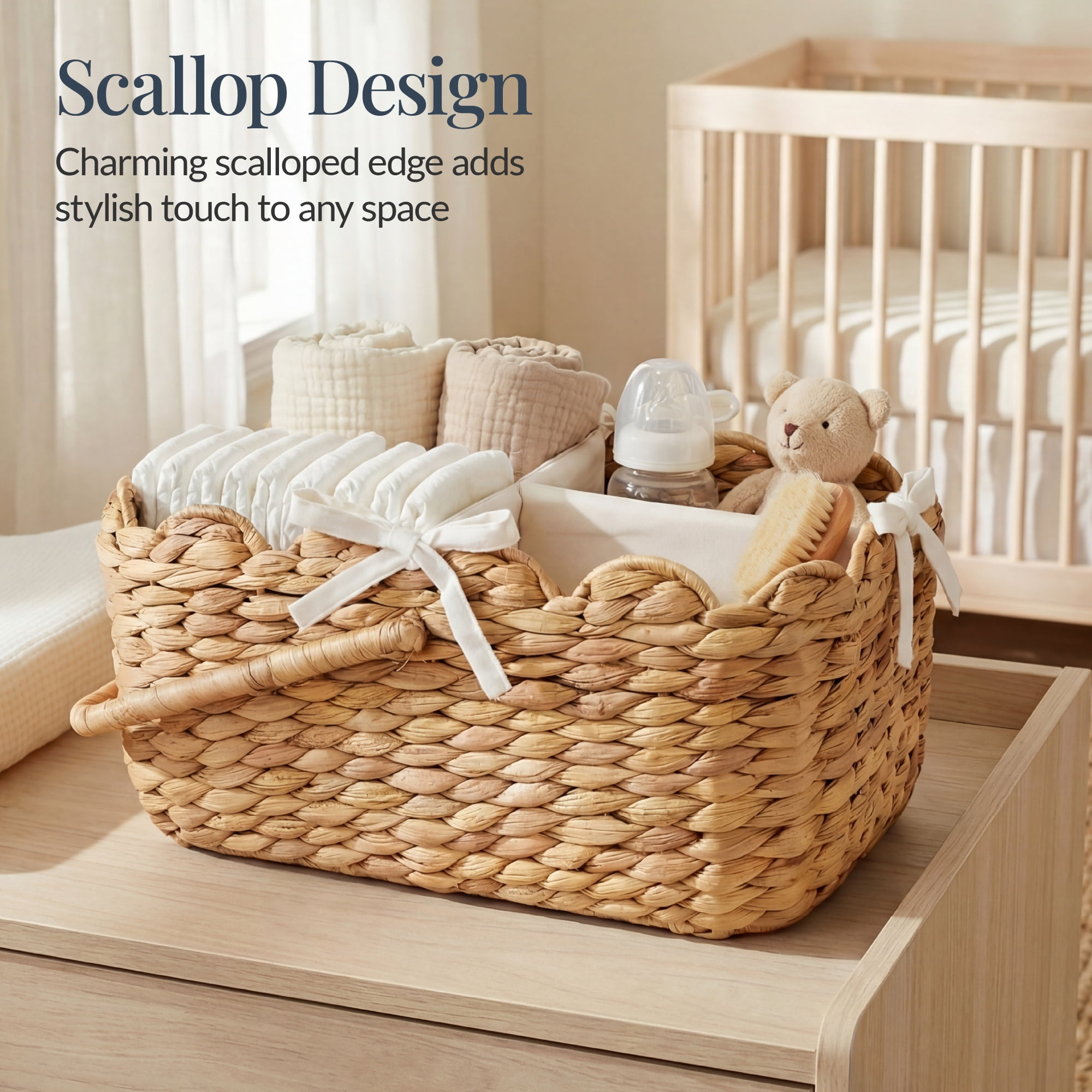 Best Choice Products Diaper Caddy Organizer for Baby, Large Portable Nursery Organizer w/ Divider & Handles - Natural