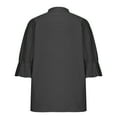 thumbnail image 5 of Womens Elegant Linen Shirts Solid Color V Neck 3/4 Sleeve Spring Tops Lightweight Flowy Casual Summer Tops 2024, 5 of 5