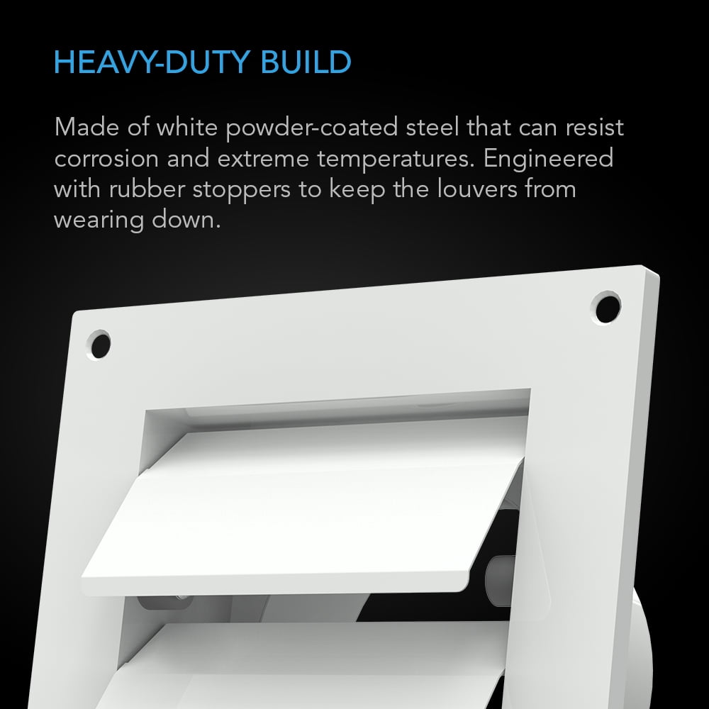 AC Infinity Wall Mount Duct Shutter, 6” Outdoor Louver Gable Vent Hood for Home Attic Grow Tent HVAC Systems