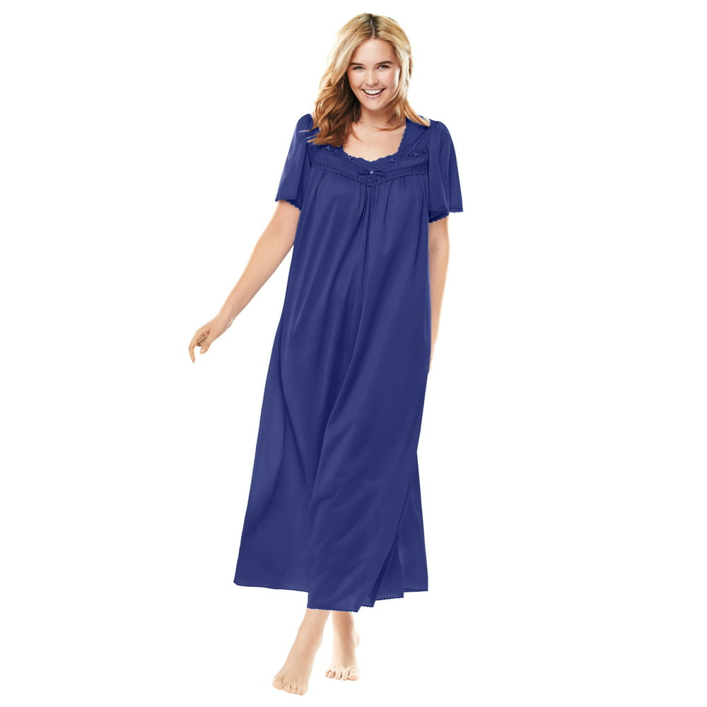 Only Necessities - Only Necessities Women's Plus Size Long Silky Lace ...