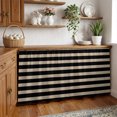 thumbnail image 2 of Black Striped Sink Skirt for Bathroom, Self-Adhesive Under Sink Curtain, Farmhouse Country Minimalist Brown Stripes Hide Pipes & Storage Fabric Cabinet Skirt Cover for Kitchen Laundry 32"x55", 2 of 8