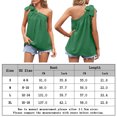 thumbnail image 2 of Camiseta sin mangas para mujer camiseta suave con cuello de un hombro para ir de compras (verde S) FLhrweasw Para estrenar, 2 of 8