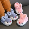 thumbnail image 7 of Tfken Slippers For Girls Boys Size 2-2.5 Years Flock Slip-On Flatform Rabbit Print Indoor Fleece Grey Slippers, 7 of 7