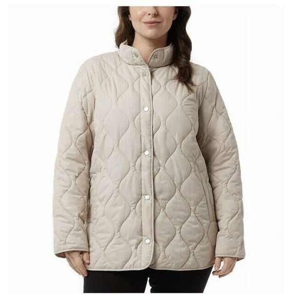 32 Degrees Heat Women's Quilted Jacket Puffer Coat, Coconut Beige XL
