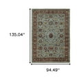 thumbnail image 5 of 2' X 3' Blue and Green Oriental Power Loom Area Rug, 5 of 5
