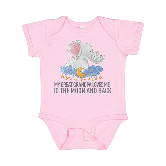 Inktastic My Great Grandpa Loves Me to the Moon and Back Elephants Boys or Girls Baby Bodysuit