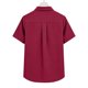 thumbnail image 4 of Craaazy Women Casual Collared Blouse, Solid Color Short Sleeve Button Down Shirt, Loose Fit Comfy V Neck Top for Daily Wear Gifts, 4 of 5