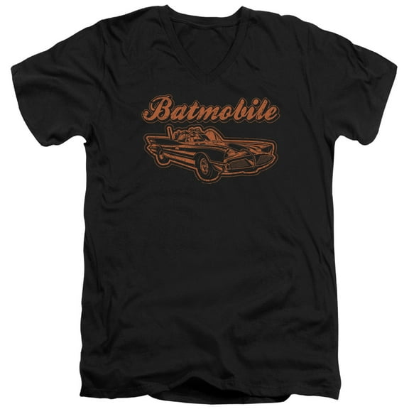 Batman - Batmobile - Slim Fit V Neck Shirt - Large