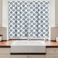 thumbnail image 2 of Ambesonne Abstract Kitchen Curtains, Summer Petals, 55"x39", Indigo White, 2 of 3