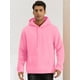 thumbnail image 2 of Sudadera con capucha con forro de felpa para hombre Sudaderas con capucha de manga larga sólida con bolsillo Rosa L, 2 of 5