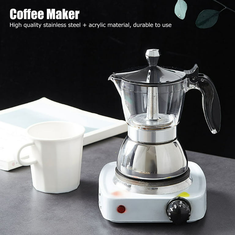 Glass top stove top coffee maker, 4 cup stainless steel coffee maker stove  top moka pot, coffee maker coffee pot kitchenware 