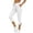 White, variant on NinXxx Women's Elastic Waist Button Side Pocket Yoga Cropped Cargo Pants Brown M