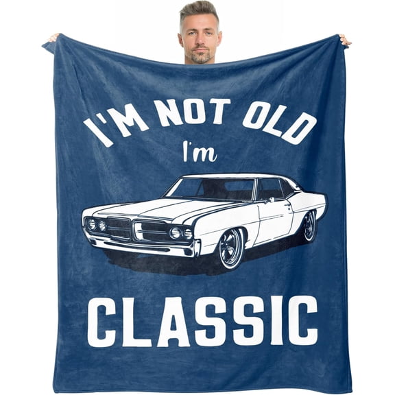 Dad Gifts, Blanket Gifts for Men, Birthday Gifts for Dad & Grandpa, Funny Gag Gift for Him, Cool Unique Gifts for Men Who Have Everything, Great Over The Hill Gift Idea Throw Blanket 50"x60" Blue