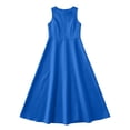 thumbnail image 5 of Virmaxy 3-13 Years Solid Color Satin Sleeveless Floor Length Formal Dress High Waist A Line Gown for Piano Recital Choir Wedding Party, 5 of 7
