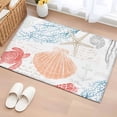 thumbnail image 2 of Orange Red Blue Coastal Nautical Large Area Rugs for Bedroom Living Room, Non Slip Carpet Bedside Rug, Beach Sea Turtle Ocean Coral Starfish Rectangle Floor Cover Kitchen Accent Rug 2'x3' for Office, 2 of 9
