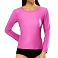 thumbnail image 1 of T-shirt Décontracté à Manches Longues Côtelé Col Rond Slim pour Femmes, 1 of 6