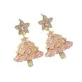 thumbnail image 4 of Pendientes de árbol de Navidad, pendientes de diamantes de imitación, pendientes navideños estéticos de moda Estilo A, 4 of 9