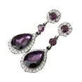 thumbnail image 3 of Xihbxyly Pendientes de Boda con Diamantes de Imitación para Mujer, Color Morado, 3 of 3