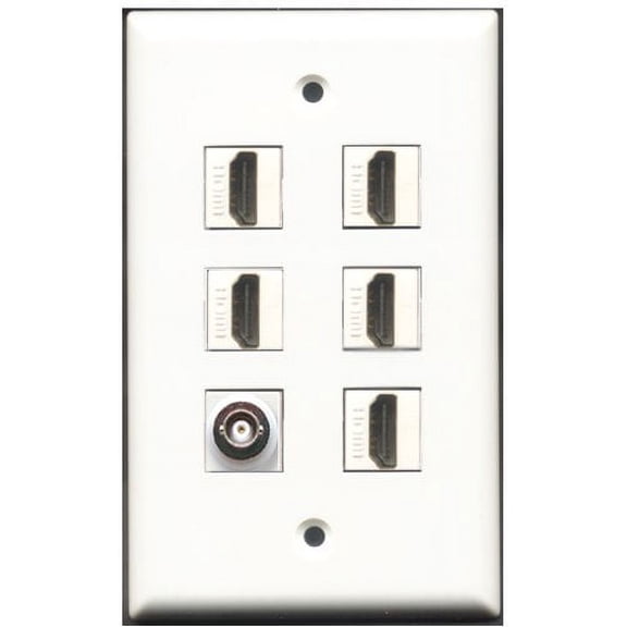 RiteAV - 5 Port HDMI 1 BNC Wall Plate