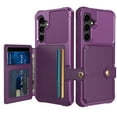 thumbnail image 2 of Allytech Rugged Case for Samsung Galaxy S23 FE Support Magnetic Car Mount, Premium PU Leather Flip Card Cash Holder Pocket Shockproof Anti-Fall Back Case for Samsung Galaxy S23 FE - Purple, 2 of 7