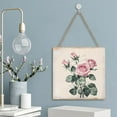 thumbnail image 5 of Rose Wooden Hanging Sign Rustic Farmhouse Wall Art Home Office Decoration Flower Printed Wood Wall Art Sign Indoor Decor for Bedroom Living Room Kitchen Wall Decor 12"x12", 5 of 8