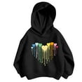 thumbnail image 2 of Bnwani Black Hoodie Sweatshirt for Girls Fall Fashion Long Sleeve Cotton Casual Oversized Heart Print Size 5t, 2 of 3