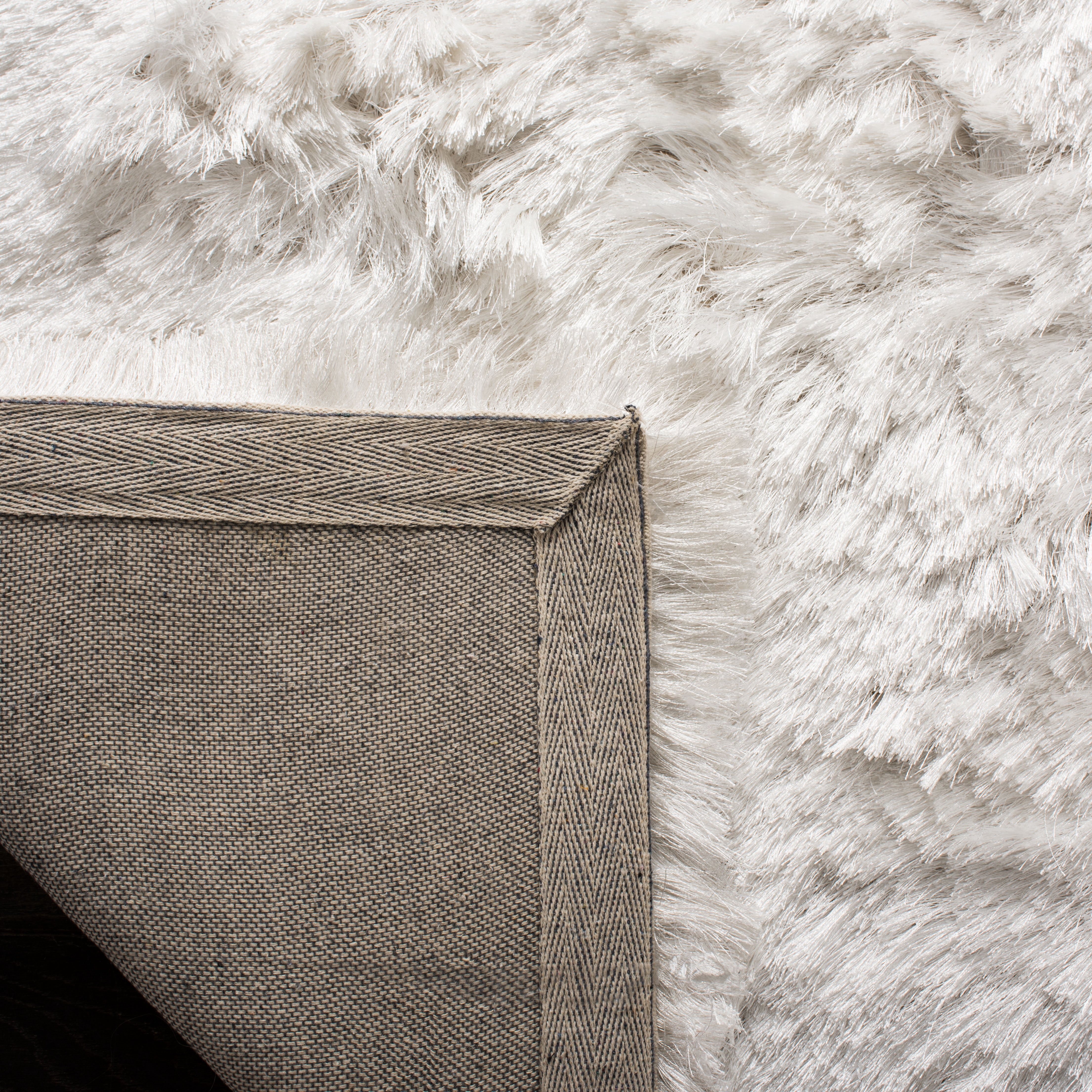 SAFAVIEH Ocean Amyas Solid Shag Area Rug, Ivory, 8' x 8' Square