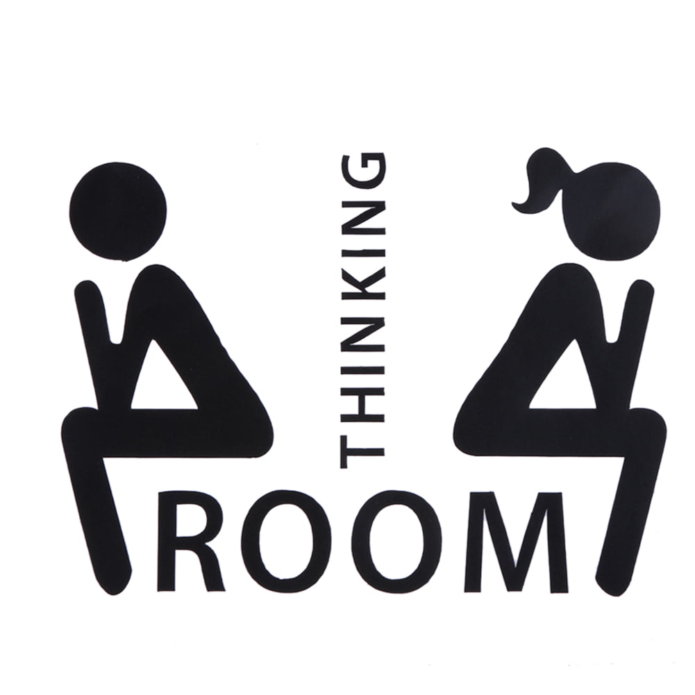 Thinking Room Toilet Paste Wc Door Sign Removable Toilet Wall Stickers ③