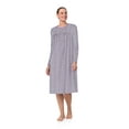 thumbnail image 3 of Aria Women’s Long Sleeve Stretch Velour 44" Sleepwear Nightgown, Sizes XS-5X, 3 of 7