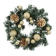 thumbnail image 2 of Ludlz Artificial Wreath with Light Easy to Use PVC Snow Bristle Pine Cone Round Garland Decor for Front Door, 2 of 8