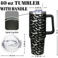 thumbnail image 3 of 40oz Halloween Tumbler with Handle, Bat Coffee Cups with Lid and Straw, Stainless Steel Insulated Travel Mug, Halloween gifts for women & men, 3 of 6
