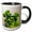 Black/White, variant on 3drose, Macro Photo of the Leaves from a Ginkgo Biloba Jade Butterflies Tree., 11oz Two-tone Green Mug