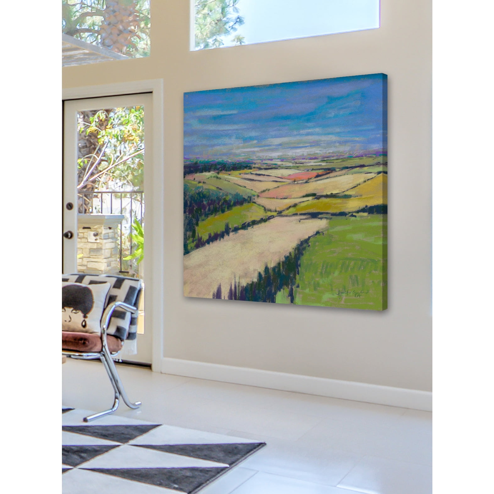 "Patchwork Fields XII" Painting Print on Wrapped Canvas