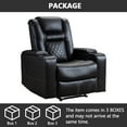 thumbnail image 5 of Bonzy Home Power Electric Recliner Chair with USB Ports and Cup Holders Leather Home Theater Seating, Living Room Chair Black, 5 of 10